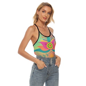 All-Over Print Women's Criss-Cross Open Back Tank Top