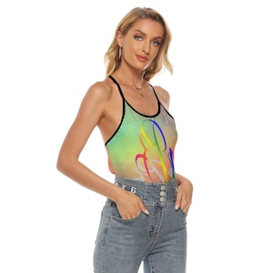 PassionFruits Be All-Over Print Women's Criss-Cross Open Back Tank Top