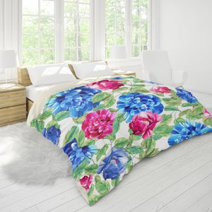 Beautiful blue Iris, Microfiber Duvet Cover