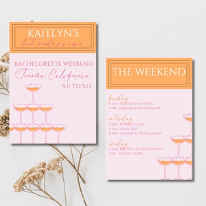 Last Rendez Veuve | Veuve Before Vows | Champagne Bubbly Themed Bachelorette Invitation/Email & Itinerary Weekend Template, Instant Download