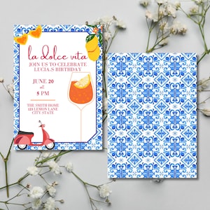 La Dolce Vita | das ist amore | Thema Einladung Italien | Geburtstag| Sommer | Abendessen | Party einladen E-Mail Vorlage Sofortiger Download