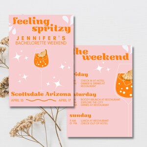 Feeling Spritzy Themed Bachelorette Invitation/Email & Itinerary Template, Bachelorette Weekend, Instant Download