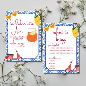 That&#39;s Amore | La Dolce Vita | Italian Summer Bachelorette Invitation/Email & Itinerary Template, Bachelorette Weekend, Instant Download