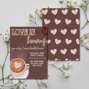 Love is Brewing | Bridal Shower Invitation | Coffee Espresso Martini | Engagement Party Invite Email Template Instant Download