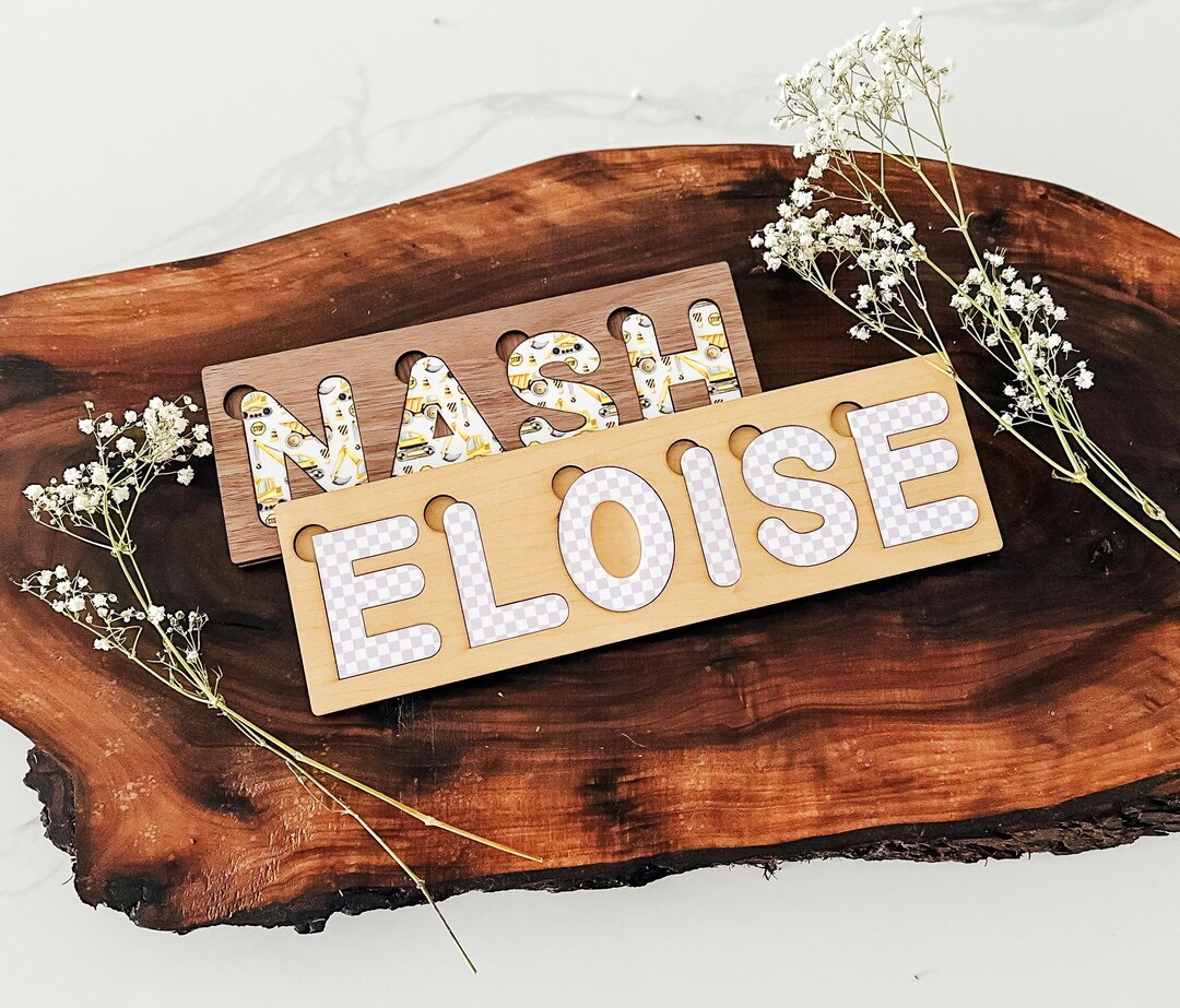 Custom Baby Name Puzzle | Wooden Name Puzzle | Engraved Personalized ...