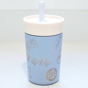 Personalized Owala Kids Tumbler | Custom Name Engraved Water Bottle | Dinosaur, Formula 1, Smiley Face Design | Gift for Boys | Toddler Gift image 8