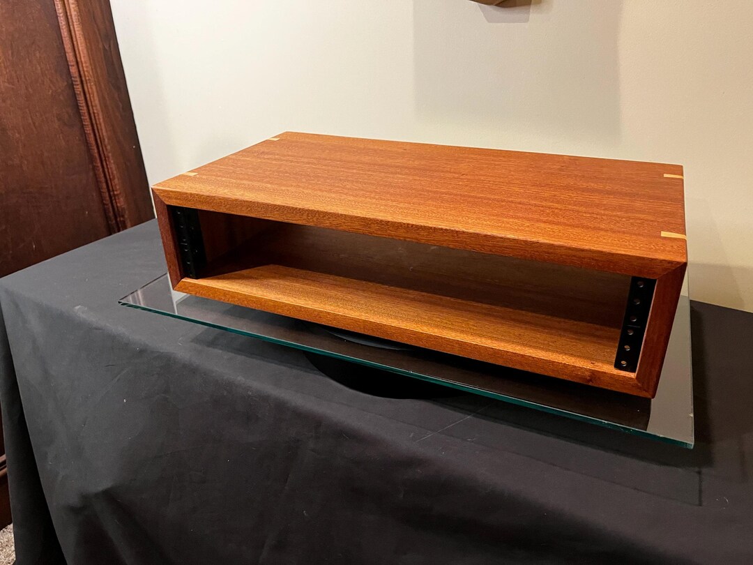 2U Studio Rack | Solid Sapele Hardwood Audio Equipment Rack - Etsy