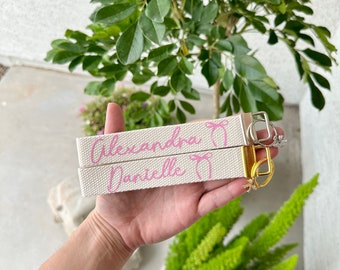 personalized bow name wristlet / custom name keychain / custom keychain wristlet / personalized gift / graduation gift / new driver present