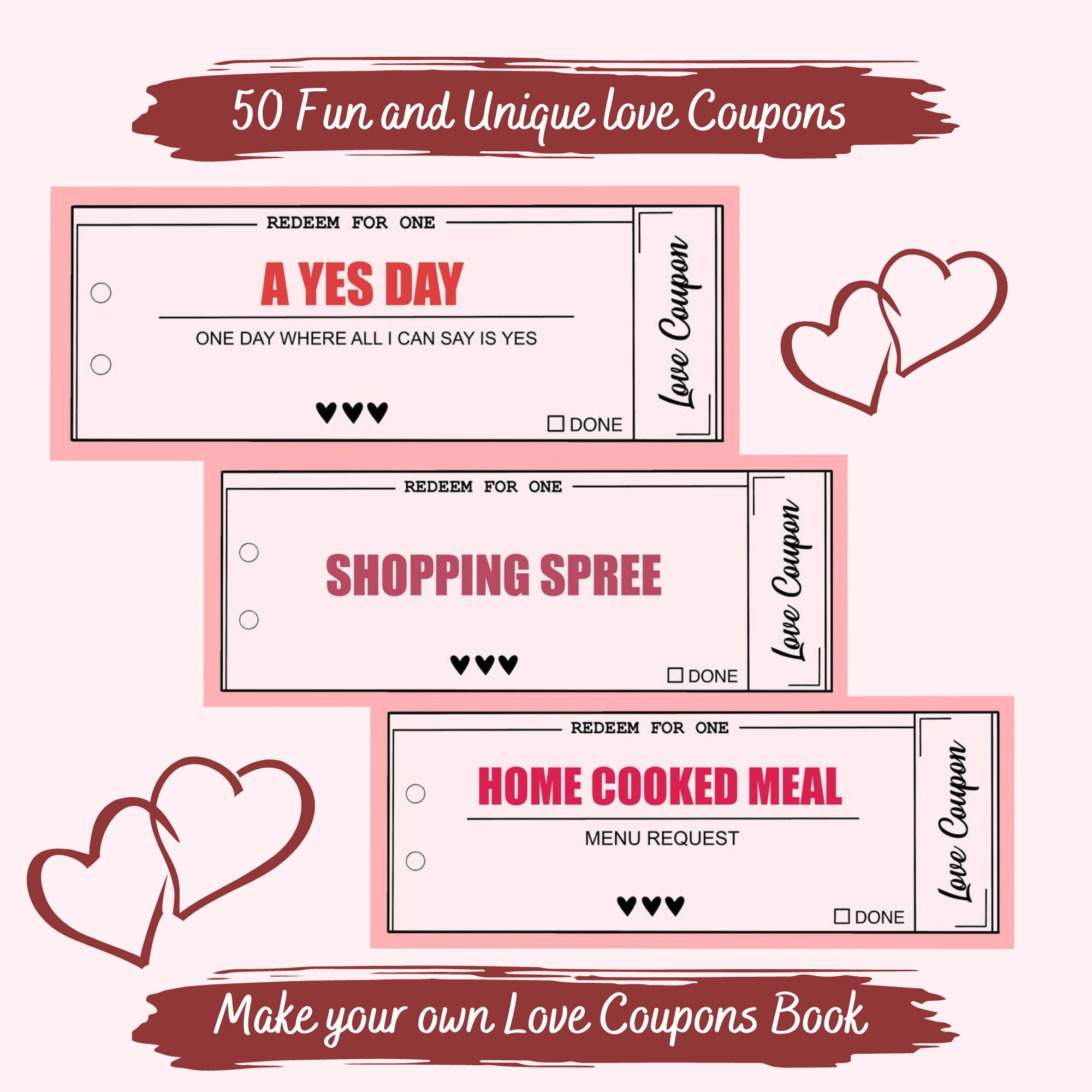 Love Vouchers, Love Coupon Book, Naughty Coupons, Anniversary Gift, Gift for Him, Valentine Gift ...