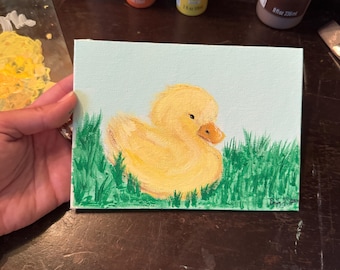 Signed Original Acrylic Painting: Duckling
