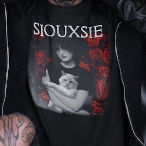 Siouxsie Sioux Cat Tshirt 80s Vintage Best Gift T Shirt Man Woman tee shirt free shipping