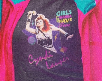 Cyndi Lauper Tshirt 80s Vintage Best Gift T Shirt Man Woman tee shirt free shipping
