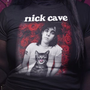 Nick Cave Cat Tshirt 80s Vintage Best Gift T Shirt Man Woman tee shirt free shipping