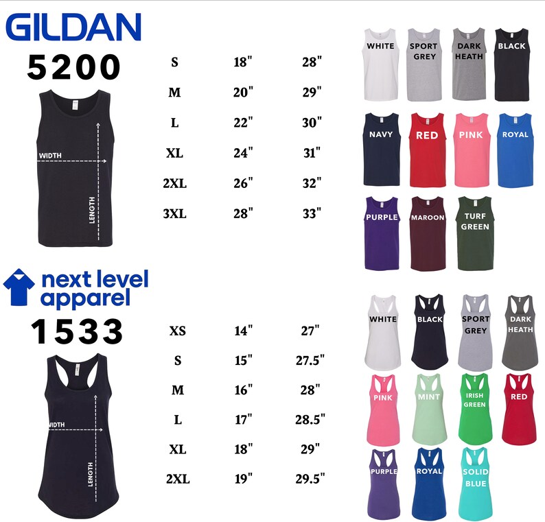 a picture of a women's tank top sizes chart