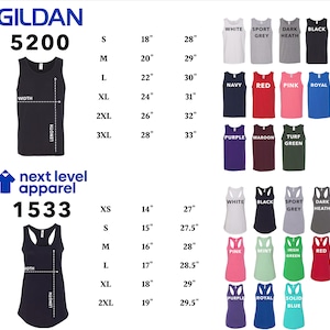 a picture of a women's tank top sizes chart