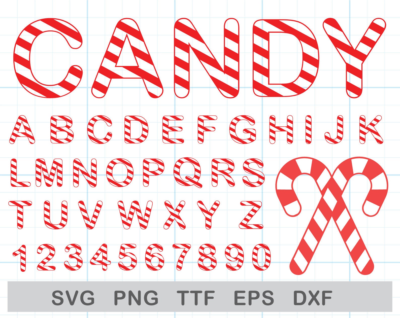 Candy Cane Font Candy Cane Font Svg Cricut Candy Font Svg Etsy Canada