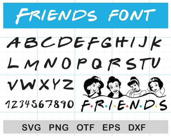 Friends Font Printable Letters Clipart Svg Png Dxf Pdf Eps | Etsy