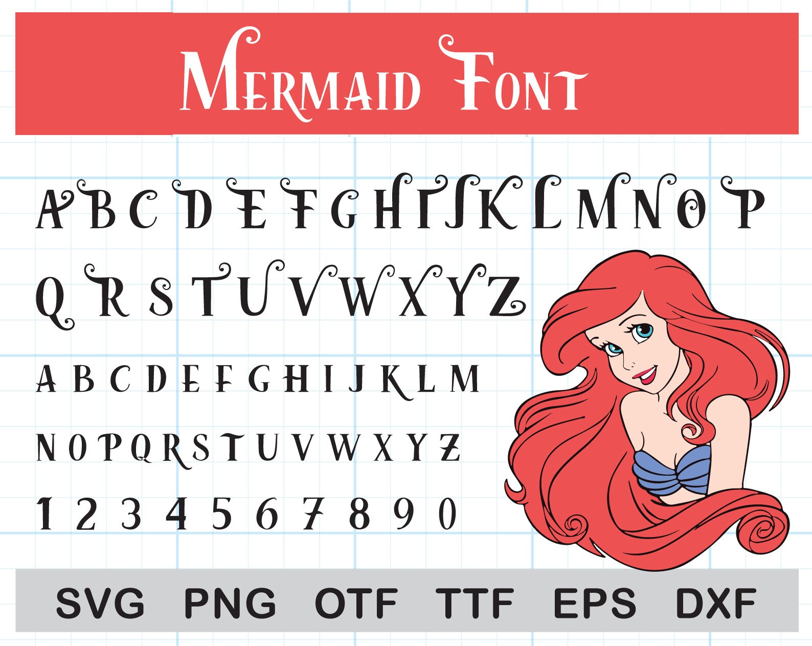 Arial Font Little Mermaid