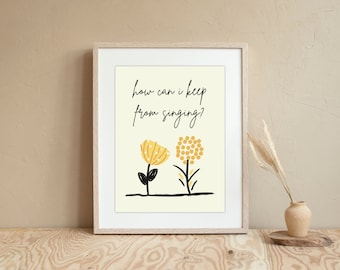 How Can I Keep From Singing Wall Art Printable Digital Download Poster Hymn Lyrics Art Music Room Choir Room Decor Music Corner Music Center
