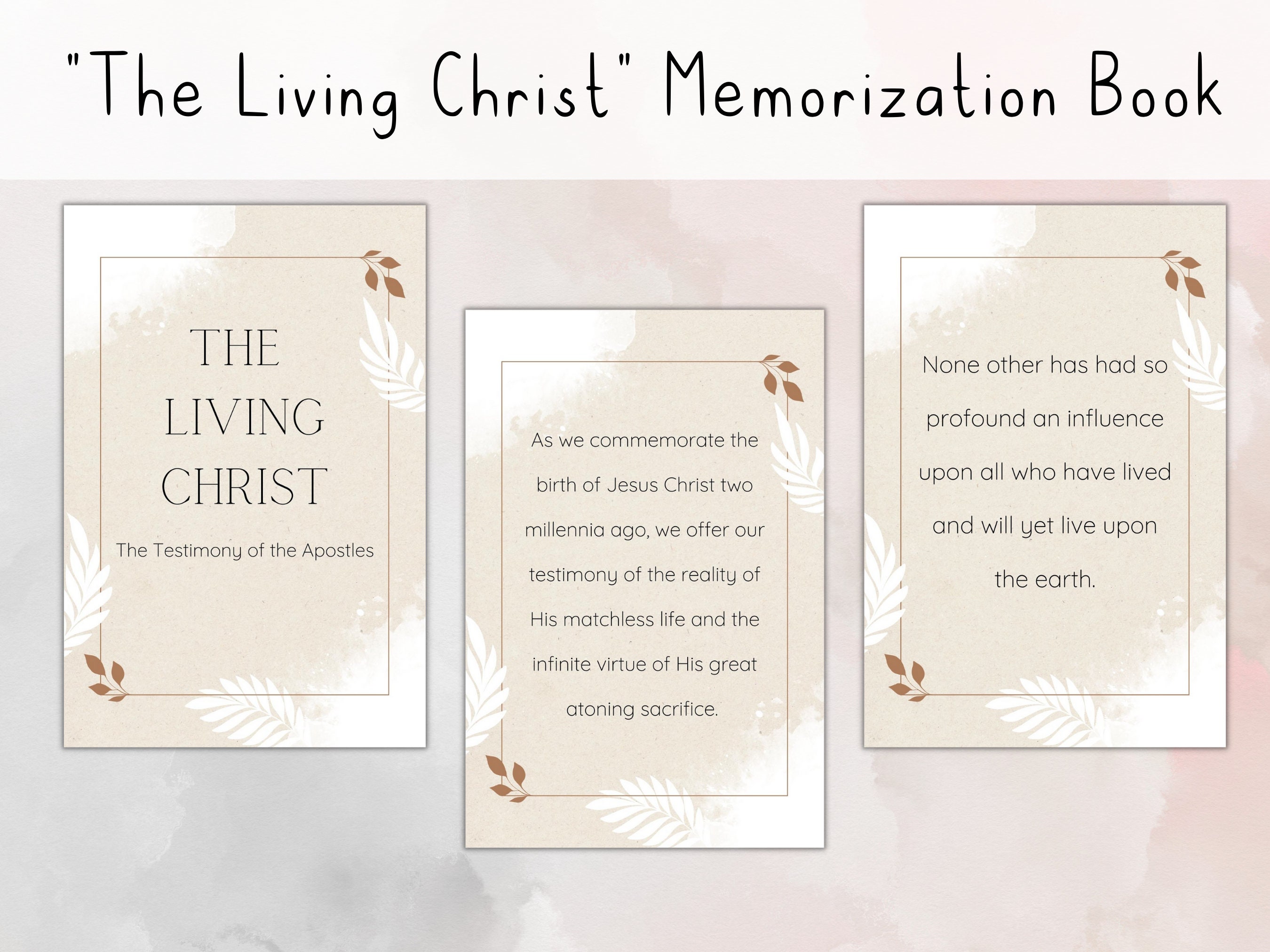 The Living Christ Memorization Book, the Living Christ Gift for Relief ...
