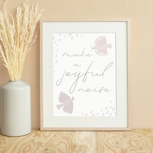 Make a Joyful Noise Printable Wall Art | Music Room Art | Digital Download Joyful Noise | Kids Room | Music Corner | Music Center | Birds