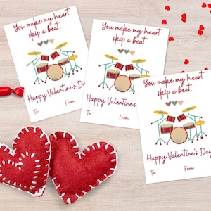 Printable Drum Valentines Card | Drums Printable Card | Instant Download | Drum Teacher Card | Drums | Drum Card For Her | Drum Card for Him
