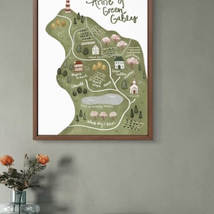 Mapa de Ana de las Tejas Verdes, Mapa de Avondale, Decoración de las Tejas Verdes, Anne Shirley, Arte mural de Ana de las Tejas Verdes, Imprimible, Regalo fácil para amantes de los libros