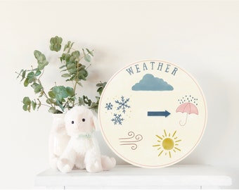 Weather Chart | Weather Chart Printable | Digital Download Weather Station | Download and Print | Minimal Watercolor Neutral Preschool Kids