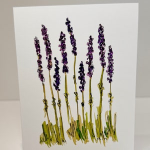 Lavender Watercolor Print on Blank Greeting Cards