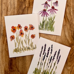Wildflower Watercolor on Blank Greeting Cards