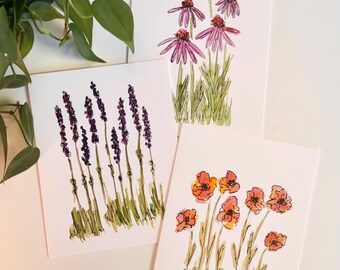 Wildflower Watercolor Greeting Cards