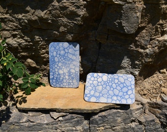 Handmade ceramic cutting board breakfast board with soap bubble decoration in different colors - unique