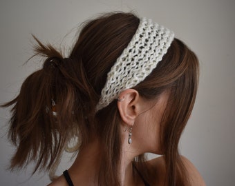 Handmade Knitted Hair Band | Skinny Head Band | Headband With Strings | Boho Hairband | Crochet Headband
