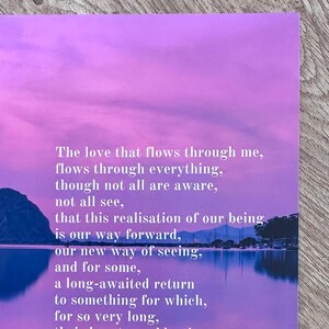 Impresión de poesía El amor que fluye - Arte mural inspirador - Póster con cita espiritual - Regalo de aliento y atención plena