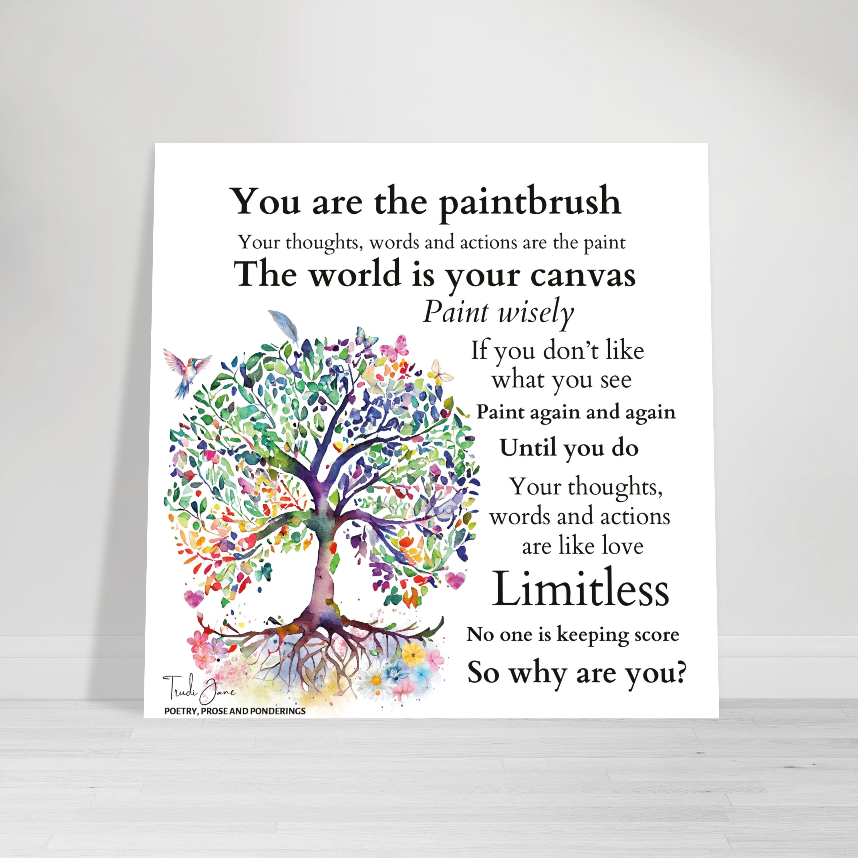 Poets Message Inspirational Poetry Art Print: