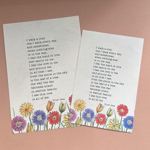 Tarjetas de poesía, 'El amor soy yo' de Trudi Jane, 4x6 o 5x7, diseñadas, impresas y enviadas por el autor, idea de regalo original, listas para enmarcar.