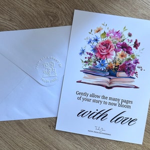 Carte de poésie 5 x 7 : Bloom des pages de la vie avec amour - Mantra amour et guérison