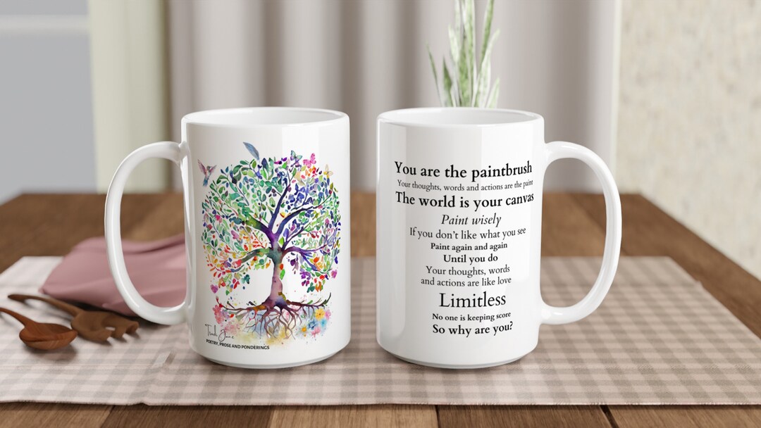 Poetry Mug paintbrush, Trudi Jane Poetry, Quotes, Coffee, Gifts, Mugs