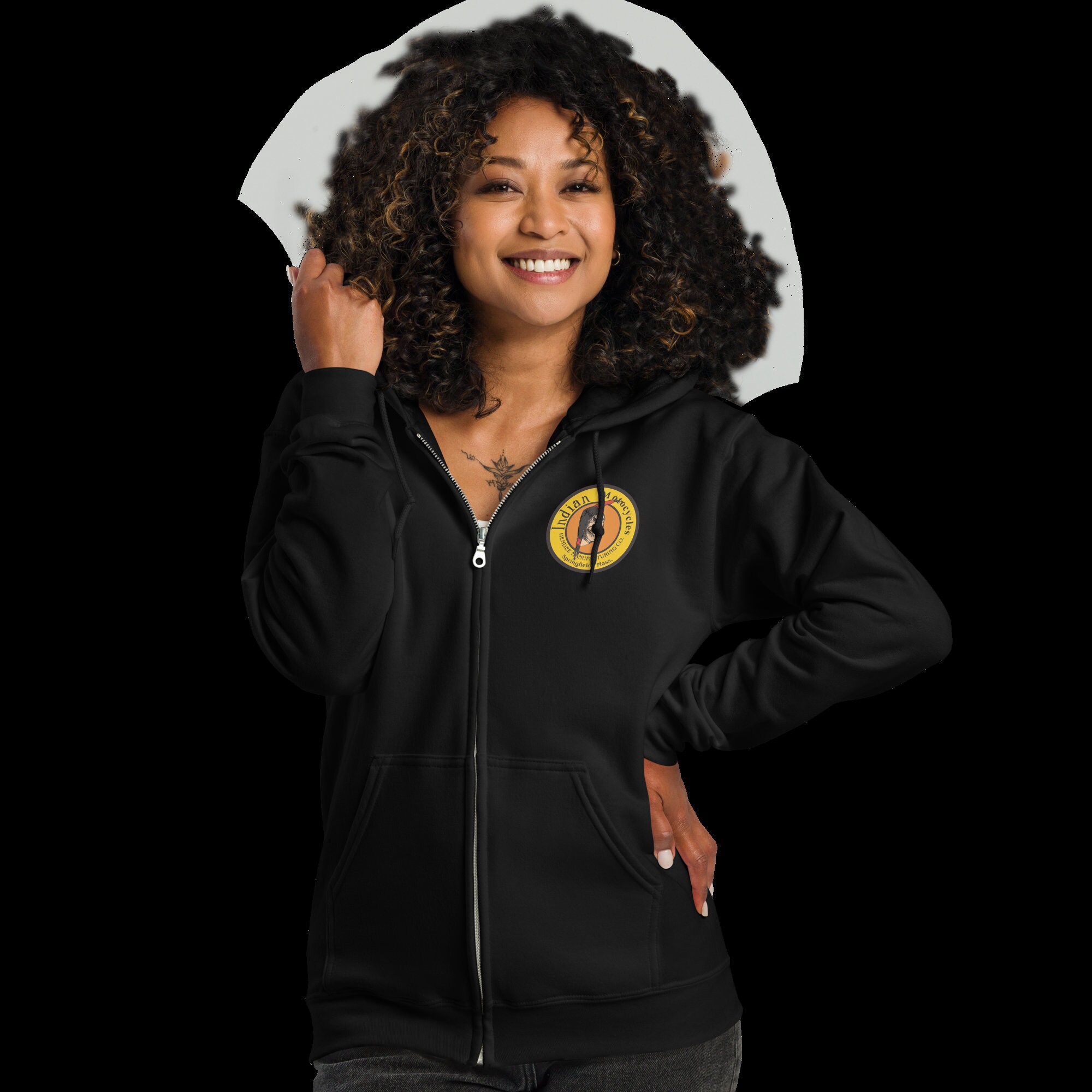 Indian Motorcycle Zip up Hoodie With the Original Hendee Logo Etsy