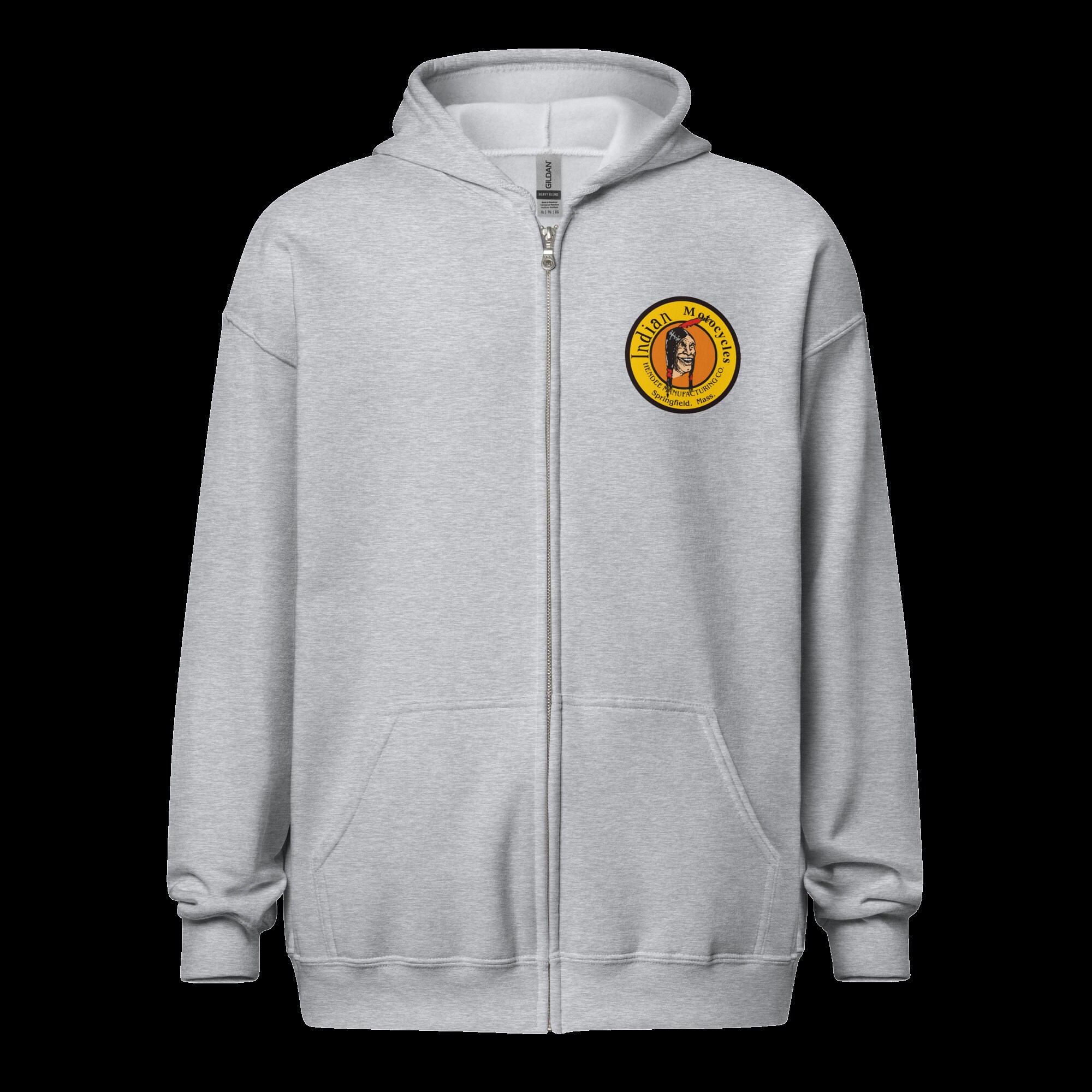 Indian Motorcycle Zip up Hoodie With the Original Hendee Logo