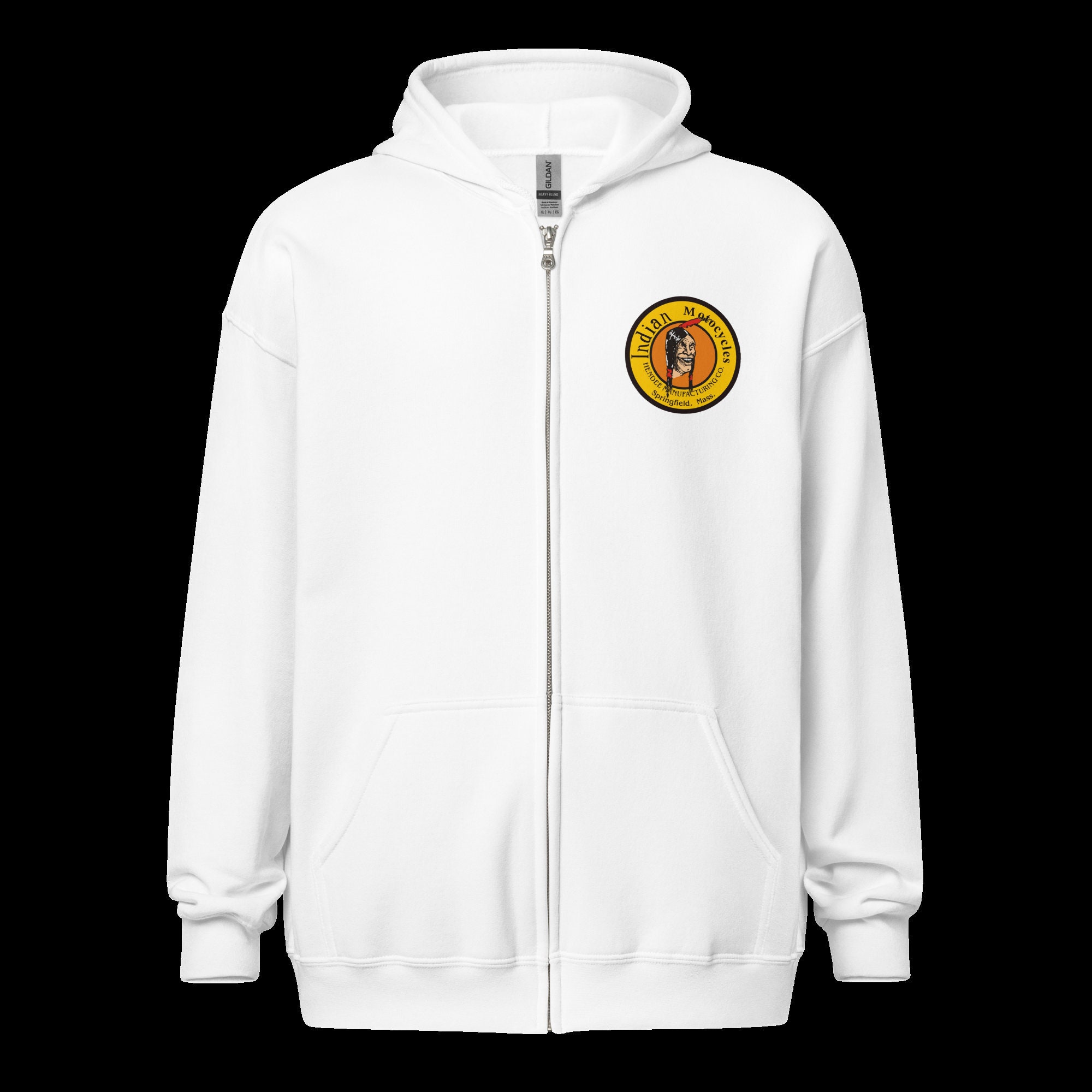 Indian Motorcycle Zip up Hoodie With the Original Hendee Logo Etsy