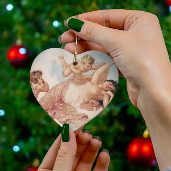 Liebesengel Keramik Weihnachtsbaumschmuck in 4 Formen, Keramik Weihnachtsbaum Engel, Hängende Weihnachtsbaum Spielzeug, Engel für Weihnachtsbäume