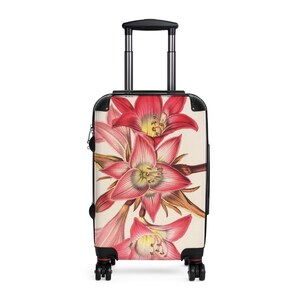 My Blooming Travel Plans Koffer, Blumen Handgepäck Koffer, Designer Koffer mit Rädern, Blumen Hartschalen Koffer Gepäck Bild 1
