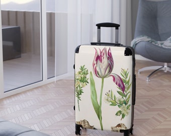 Tulip Dream Travel Suitcase Carryon Bag Set, Flower Suitcase with Wheels, Designer Carry-on Luggage with Lock