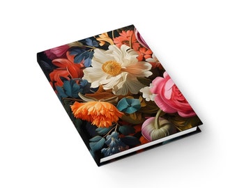 Blumen Hardcover Journal für Frauen, Ästhetisches Traum Journal, Florales Notizbuch für Lehrer, Cottagecore Tägliches Tagebuch mit Vollumschlag Print