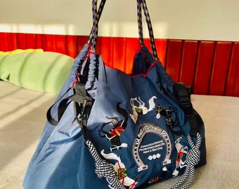 Handmade Embroidered Tote Bag, Valentines day, Canvas Commuter Purse for Work & School, Artistic Eco-Friendly Fashion Accessory
