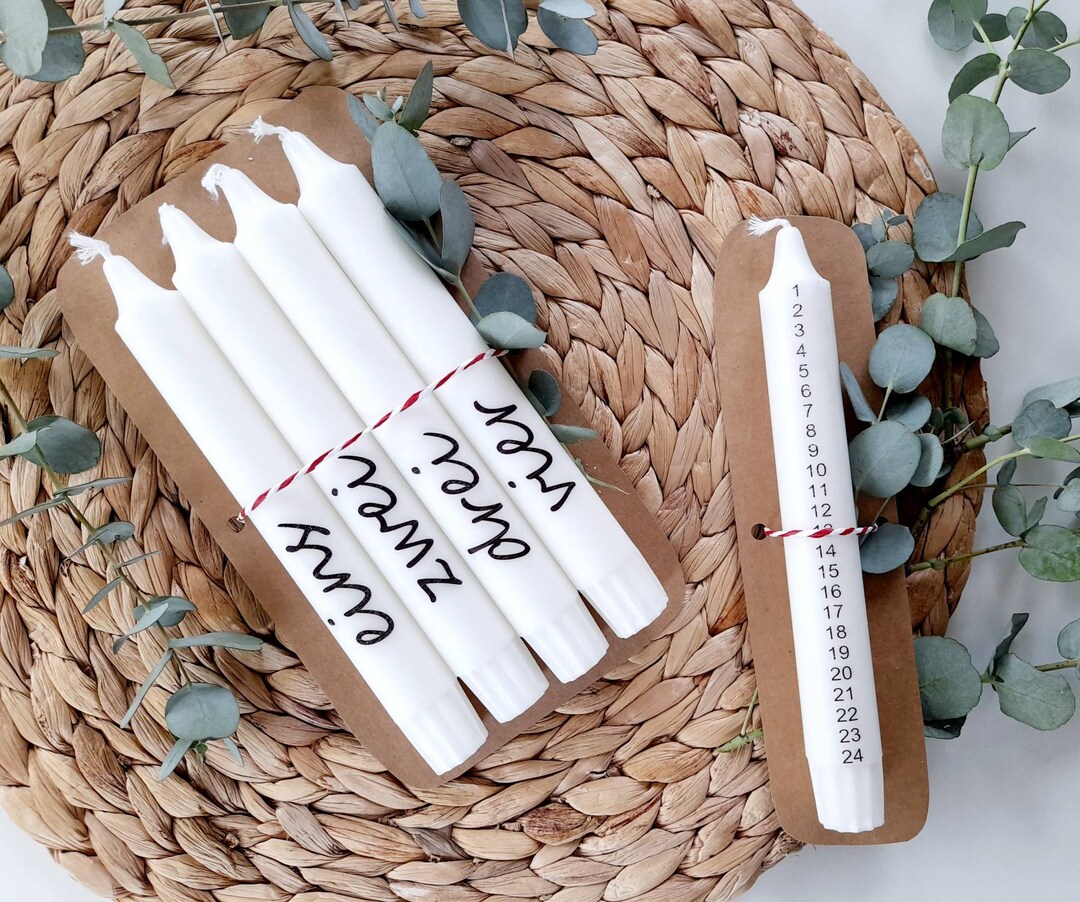 Kerzen stabkerze Weihnachten adventskerze eins zwei drei vier Etsy.de
