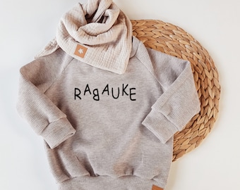 Rabauke Sweater Hoodie Pullover Shirt Waffel bymini Beige