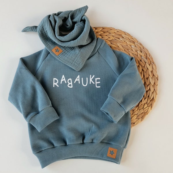 Rabauke Sweater Hoodie Pullover Shirt Waffel bymini Petrol