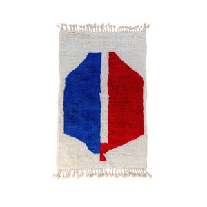 Authentic Handwoven Moroccan Rug: Vintage Morroccan  Rug, Berber Moroccan Rug, Geometric Moroccan Rug